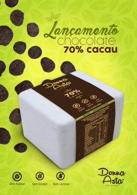 Caixinha Com Discos de Chocolate 70% Sem Glten, Sem Lactose, Zero Acar.
